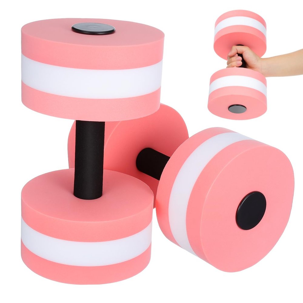 SEWACC Water Dumbbells for Pool Fitness 2 Pcs Lightweight Aquatic Exercise Dumbbells Eva Foam Water Barbells for Resistance Aerobics and Pool Workouts