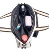 White PU Leather Women Sports Shoulder Gym Bag Pickleball Duffle Bag Pickleball Tote Bag with Front Pocket for 2 Paddles, Inner Storage Pockets, Mesh Water Bottle Holder and Adjustable Shoulder Strap view 4