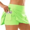 Stelle Women Tennis Golf Skirts High Waisted with Inner Shorts for Athletic Workout Sports Skorts Running Pickleball (Lime Green, M) view 1