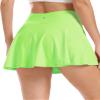 Stelle Women Tennis Golf Skirts High Waisted with Inner Shorts for Athletic Workout Sports Skorts Running Pickleball (Lime Green, M) view 2