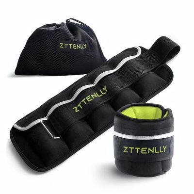 Adjustable Ankle Weights 1-5/10/15/20LBS Pair with Carry Bag - Breathable Fabrics, Reflective Trim - Strength Training Leg Wrist Arm Ankle Walking Weights Sets for Women Men Kids