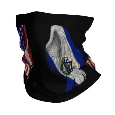 America Flag and Salvador Flag Wings Seamless Neck Gaiter Shield Scarf Bandana Face Mask Seamless UV Protection for Motorcycle Cycling Riding Running Headbands