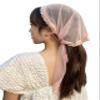 YuRongsxt Triangle Chapel Veil Mantilla Lace Headcovering Catholic Latin Mass M15 (Dusty Pink) view 1