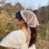 YuRongsxt Triangle Chapel Veil Mantilla Lace Headcovering Catholic Latin Mass M15 (Dusty Pink) view 4