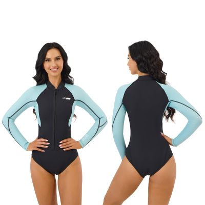 MWTA Wetsuit Women Shorty 2.0mm Neoprene Front Zipper for UV Protection Surfing Diving Snorkeling Kayaking Aqua Size 12