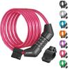 Titanker Bike Lock Cable, 4 Feet Bike Cable Lock Basic Self Coiling Kids Bike Lock Combination with Complimentary Mounting Bracket, 5/16 Inch Diameter (4FT, Pink-8mm) view 1