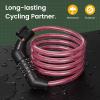 Titanker Bike Lock Cable, 4 Feet Bike Cable Lock Basic Self Coiling Kids Bike Lock Combination with Complimentary Mounting Bracket, 5/16 Inch Diameter (4FT, Pink-8mm) view 2