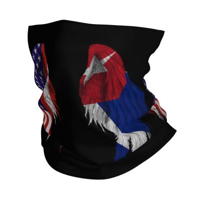 America Flag and Cuba Flag Wings Seamless Neck Gaiter Shield Scarf Bandana Face Mask Seamless UV Protection for Motorcycle Cycling Riding Running Headbands
