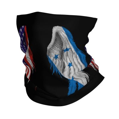 America Flag and Honduras Flag Wings Seamless Neck Gaiter Shield Scarf Bandana Face Mask Seamless UV Protection for Motorcycle Cycling Riding Running Headbands