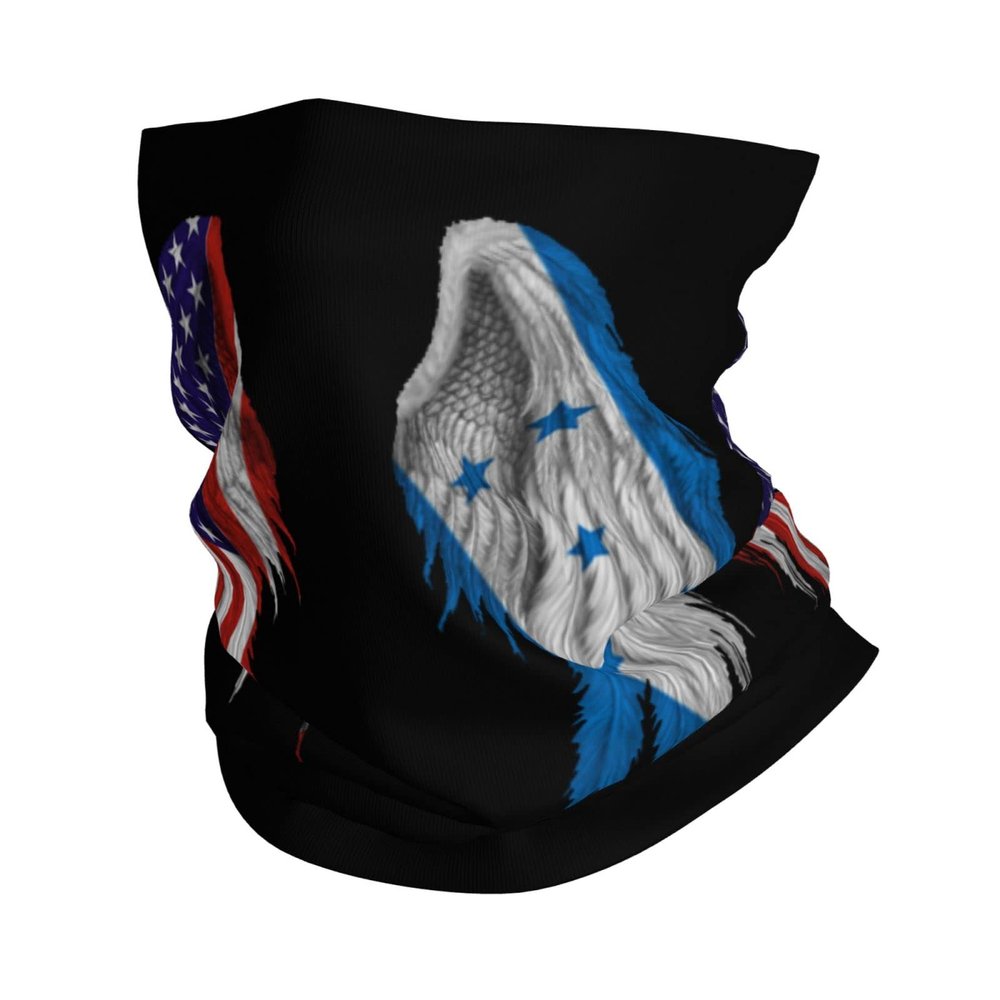 America Flag and Honduras Flag Wings Seamless Neck Gaiter Shield Scarf Bandana Face Mask Seamless UV Protection for Motorcycle Cycling Riding Running Headbands