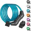 Titanker Bike Lock Cable, 4 Feet Bike Cable Lock Basic Self Coiling Kids Bike Lock Combination with Complimentary Mounting Bracket, 5/16 Inch Diameter (4FT, Blue-8mm) view 1