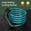 Titanker Bike Lock Cable, 4 Feet Bike Cable Lock Basic Self Coiling Kids Bike Lock Combination with Complimentary Mounting Bracket, 5/16 Inch Diameter (4FT, Blue-8mm) view 2