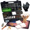 Universal Gun Cleaning Kit for All Guns - Portable Gun Cleaning Kits for Handguns and Rifles, Shotgun, Airsoft - Incl. Stainless Steel Rods, Brass Jags, Gun Cleaning Patches, Cleaning Swabs view 1