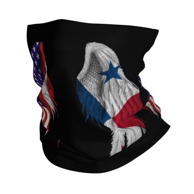 America Flag and Panama Flag Wings Seamless Neck Gaiter Shield Scarf Bandana Face Mask Seamless UV Protection for Motorcycle Cycling Riding Running Headbands