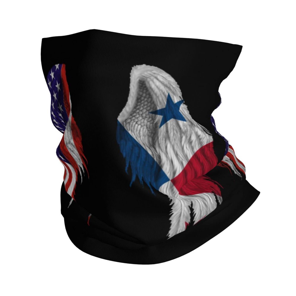 America Flag and Panama Flag Wings Seamless Neck Gaiter Shield Scarf Bandana Face Mask Seamless UV Protection for Motorcycle Cycling Riding Running Headbands