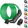 Titanker Bike Lock Cable, 4 Feet Bike Cable Lock Basic Self Coiling Kids Bike Lock Combination with Complimentary Mounting Bracket, 5/16 Inch Diameter (4FT, Green-8mm) view 1