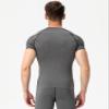 Grey Compression Shirts Men Short Sleeve Workout Gym T-Shirt Running Tops Cool Dry Sports Base Layer Undershirts view 3