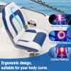 Affordura Boat Seat for Boats with 2 Storage Bags High Back Folding Boat Seat Boat Fold Down Seat (2 Packs), Blue and White view 4