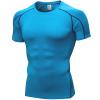 Blue Compression Shirts Men Short Sleeve Workout Gym T-Shirt Running Tops Cool Dry Sports Base Layer Undershirts view 1