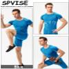 Blue Compression Shirts Men Short Sleeve Workout Gym T-Shirt Running Tops Cool Dry Sports Base Layer Undershirts view 2