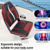 Affordura Boat Seat for Boats with 2 Storage Bags High Back Folding Boat Seat Boat Fold Down Seat (2 Packs), Black and Red view 4