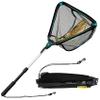 Black Paw Floating Fishing Net Foldable Fish Landing Net with Built in Length Scale Rubber Coated with Neoprene Foam - Black (Telescopic Pole) view 1