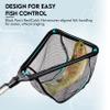Black Paw Floating Fishing Net Foldable Fish Landing Net with Built in Length Scale Rubber Coated with Neoprene Foam - Black (Telescopic Pole) view 2