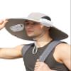 Mens Sun Hats with 2 Solar Fan, UV Protection Wide Brim Hat with Fan Cooling Fisherman Hat Hiking Hat Fishing Hats Air Conditioning Hat,Silver gray,One Size view 1