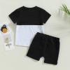 LIOMENGZI Infant Baby Boy Summer Clothes Outfit Color Block T-shirt Shorts Set Toddler Checkerboard Clothes 6 12 18 Months 2T view 4