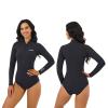MWTA Wetsuit Women Shorty 2.0mm Neoprene Front Zipper for UV Protection Surfing Diving Snorkeling Kayaking BLK Size 14 view 1