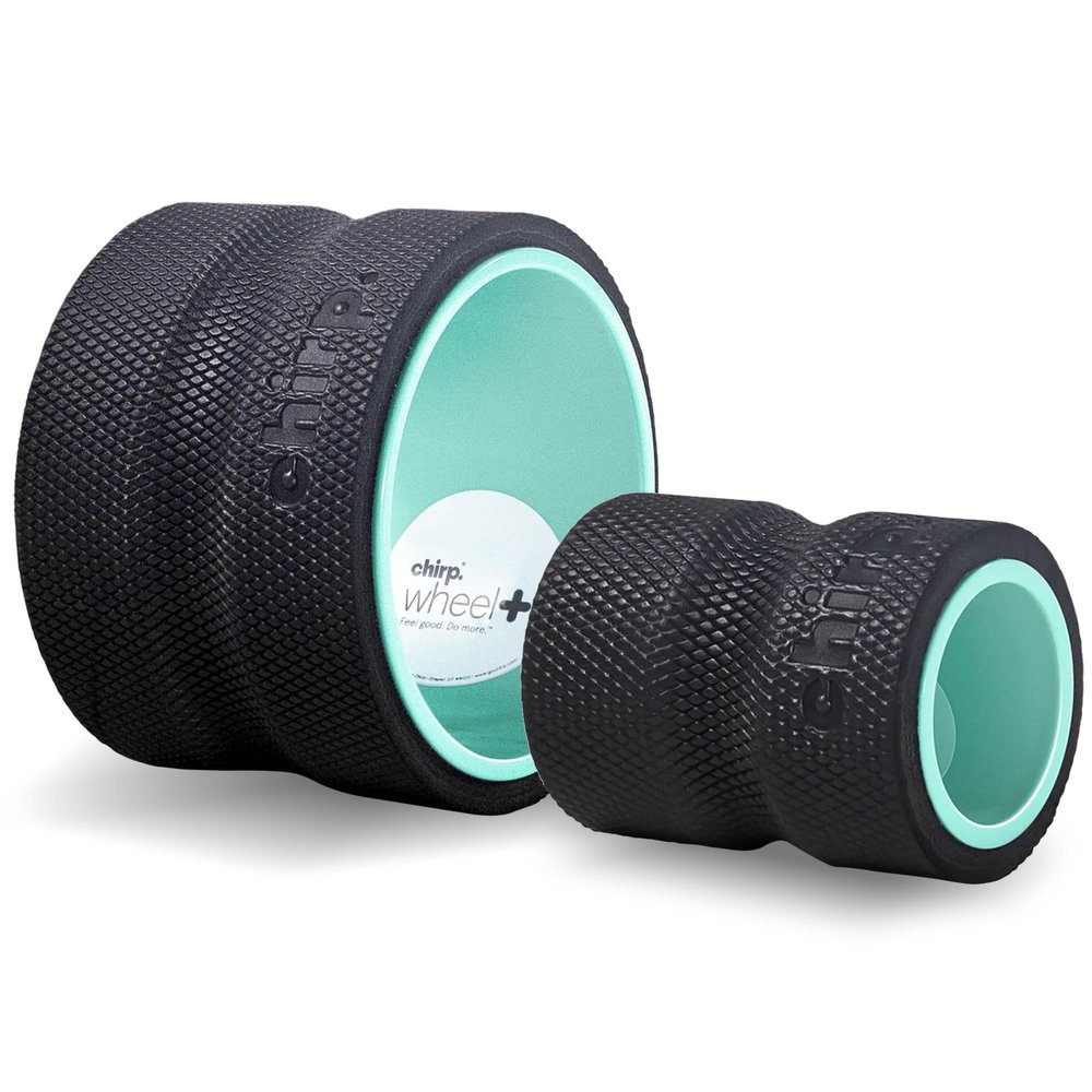 Chirp Wheel Foam Roller  Targeted Back & Neck Relief, Lumbar Spine Stretcher, Spinal Decompression Back Stretcher, Massage Roller with Density Foam for Physical Therapy, Supports 500lbs, 2-Pack Mint