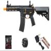 Lancer Tactical Gen 2 Hellion MLOCK 7" Airsoft M4 AEG Rifles w/Battery & Charger (Color: Black & Gold) view 1