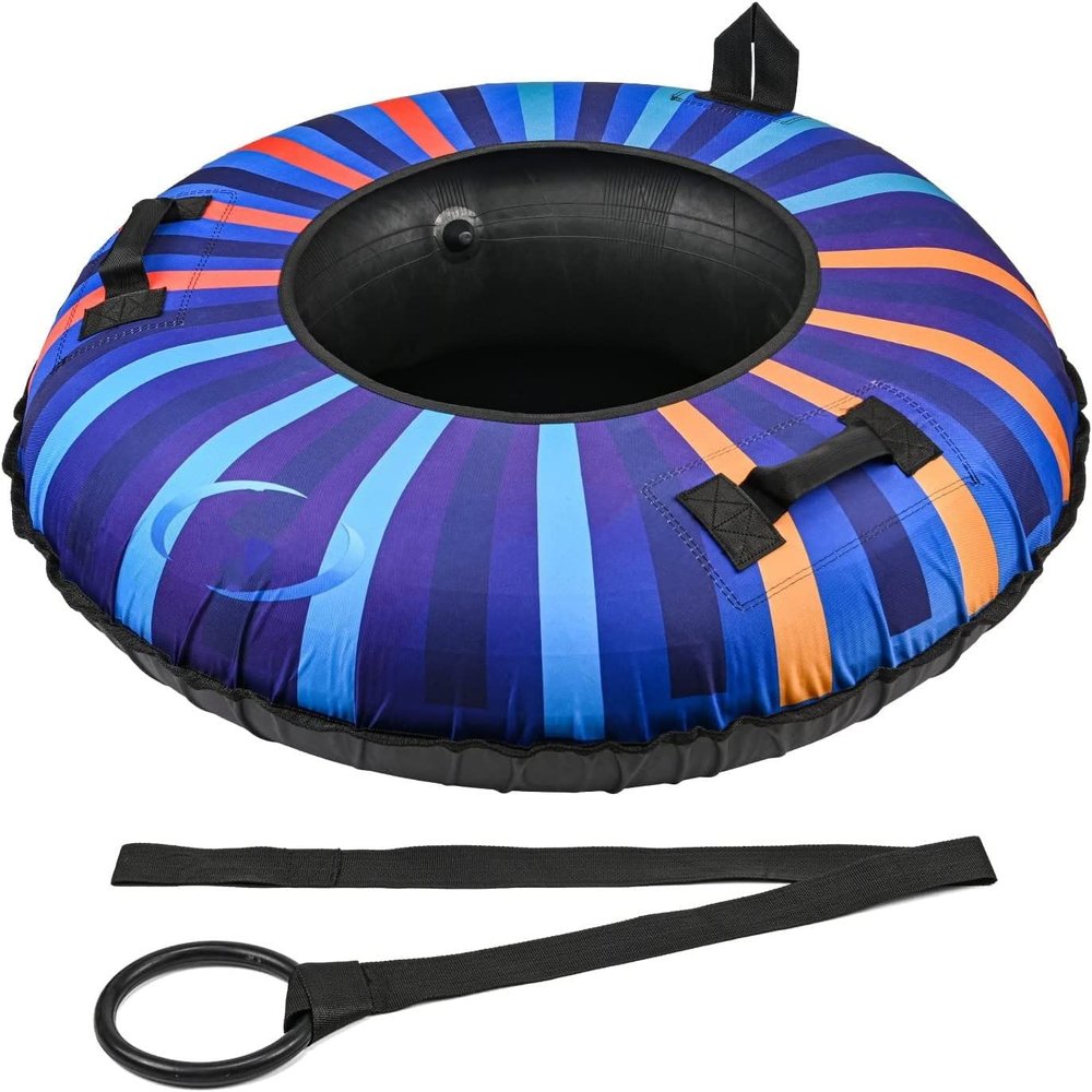 QIDOTS 47 Inch Snow Tube for Sledding Heavy Duty Inflatable Snow Sled Ski Tubes for Kids and Adults Winter Fun