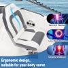 Affordura Boat Seat for Boats with 2 Storage Bags High Back Folding Boat Seat Boat Fold Down Seat (2 Packs) (White&Charcoal) view 4