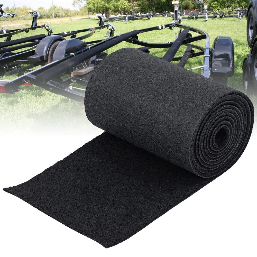 Halero 12in 13ft Boat Trailer Bunk Carpet Premium 25oz Marine Carpet Black for Boats,Boat Bunk,Trailer,Jet Ski Ramps