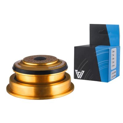 BOXKAT 44-55mm 1-1/8 Threadless Bearing Headset Mountain Bike, Bearings Lightweight Straight Tapered Tube Frame Fork (Color : Gold)