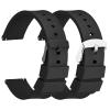 Molain 2 Pcs Silicone Rubber Watch Bands - Quick Release, Black/Silver Stainless Steel Buckle, Waterproof Sporty Replacement Universal Watch Straps Bracelet Wristband for Men Women(22mm, Black Band) view 1