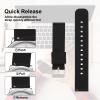 Molain 2 Pcs Silicone Rubber Watch Bands - Quick Release, Black/Silver Stainless Steel Buckle, Waterproof Sporty Replacement Universal Watch Straps Bracelet Wristband for Men Women(22mm, Black Band) view 2