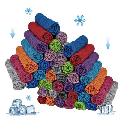 AWOWZ 60 Pack Cooling Towels, Soft Breathable Sweat Ice Towel for Sports, Yoga, Gym, Golf, Camping, Running, Fitness, Workout & More Activities