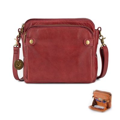 2023 New Crossbody Shoulder Bags And Clutches, Off-Crossbody Leather Shoulder Bags, Purse With Built In Wallet For Women. Red