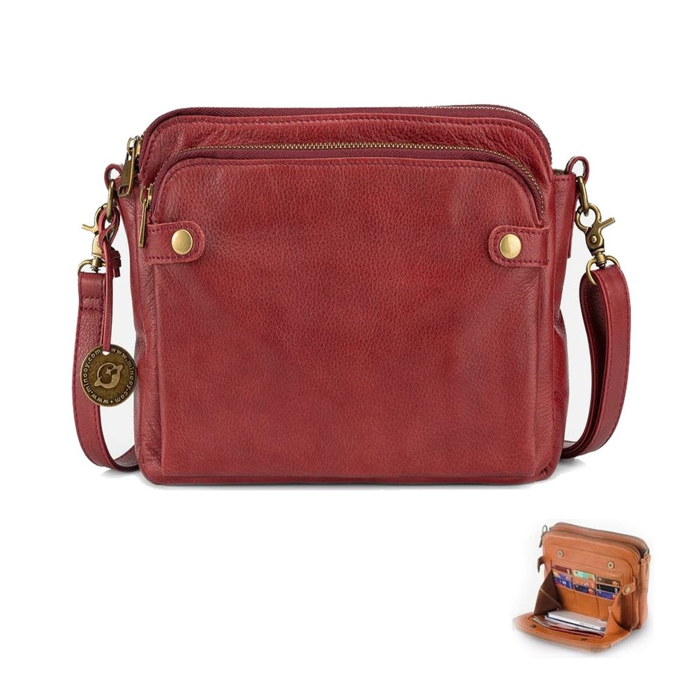 2023 New Crossbody Shoulder Bags And Clutches, Off-Crossbody Leather Shoulder Bags, Purse With Built In Wallet For Women. Red