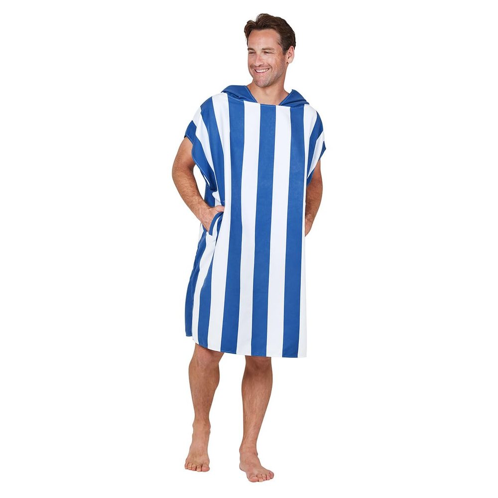 Dock & Bay Adult Beach Poncho - Hooded Towel with Deep Pockets - for Beach & Pool - Super Absorbent, Quick Dry - Cabana - Whitsunday Blue, Large (105x80cm, 41x31)