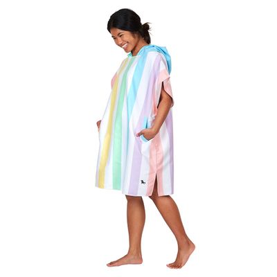 Dock & Bay Adult Beach Poncho - Hooded Towel with Deep Pockets - for Beach & Pool - Super Absorbent, Quick Dry - Summer - Unicorn Waves, Medium (90x70cm, 35x28)