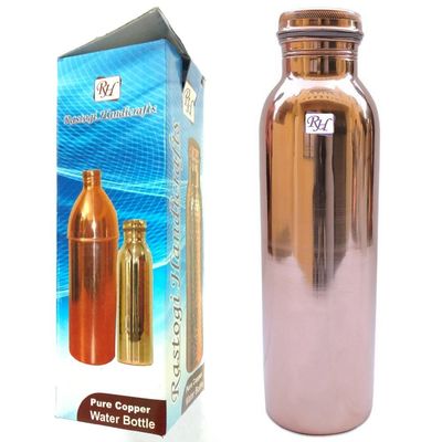 Aakrati Devyom Handicrafts Pure Copper 950 ML Joint Less Bottle For Water Storage by Devyom Handicrafts