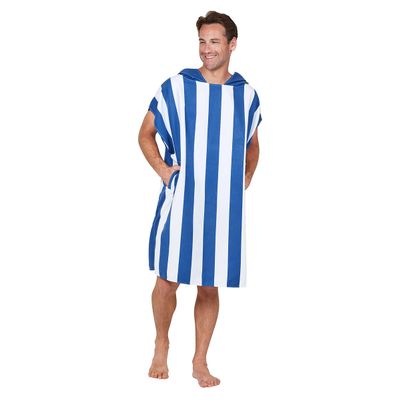 Dock & Bay Adult Beach Poncho - Hooded Towel with Deep Pockets - for Beach & Pool - Super Absorbent, Quick Dry - Go Faster - Whitsunday Blue, Small (85x65cm, 33x26)