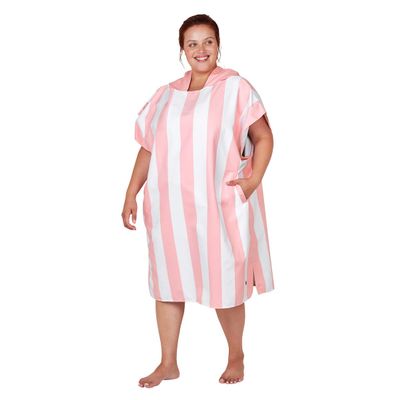 Dock & Bay Adult Beach Poncho - Hooded Towel with Deep Pockets - for Beach & Pool - Super Absorbent, Quick Dry - Cabana - Malibu Pink, Large (105x80cm, 41x31)