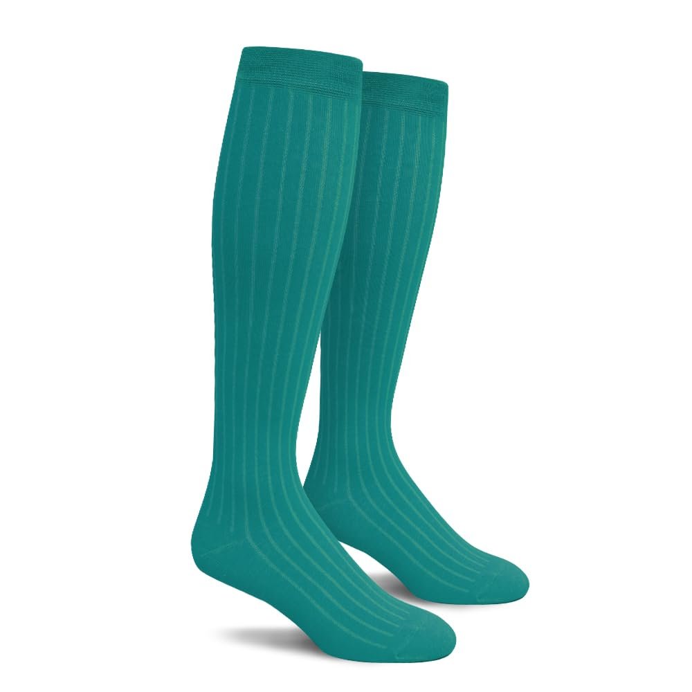 Golf Knickers Knee High Solid Color Cotton Socks for Men Women and Youth - Teal - Mens