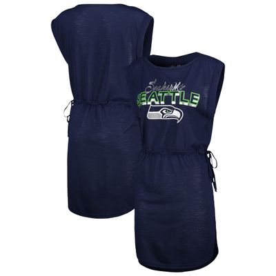 G-III Sports Women's College Navy Seattle Seahawks G.O.A.T. Swimsuit Cover-Up