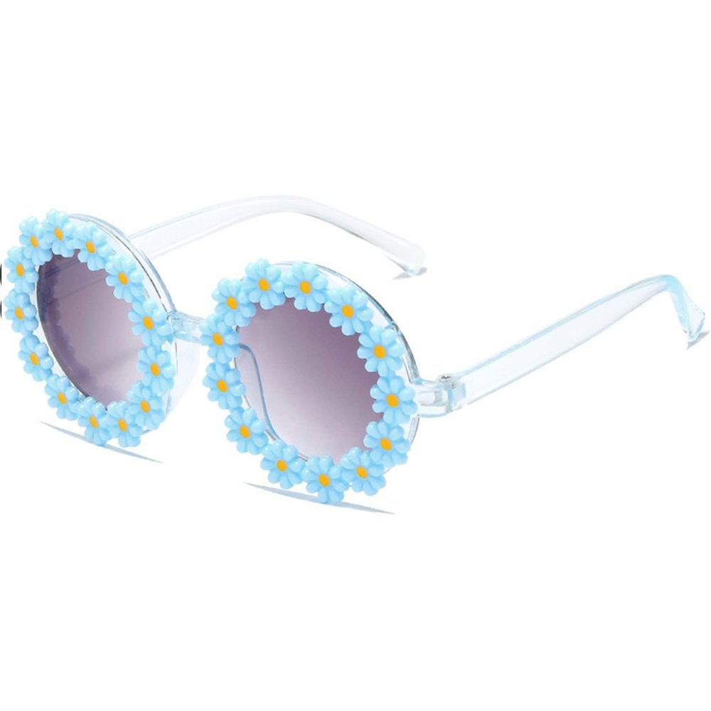 WZWLKJ Round Flower Sunglasses for Baby Girls Flower Shaped Cute Glasses UV 400 Protection Outdoor Beach Girl Boy