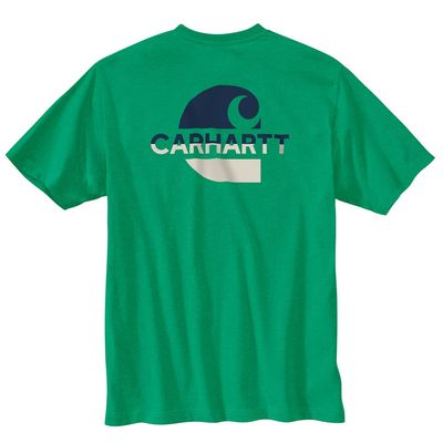 Carhartt Men's 105710 Loose Fit Heavyweight Short-Sleeve Pocket C Graphic T-Shi - 2X-Large Tall - Malachite